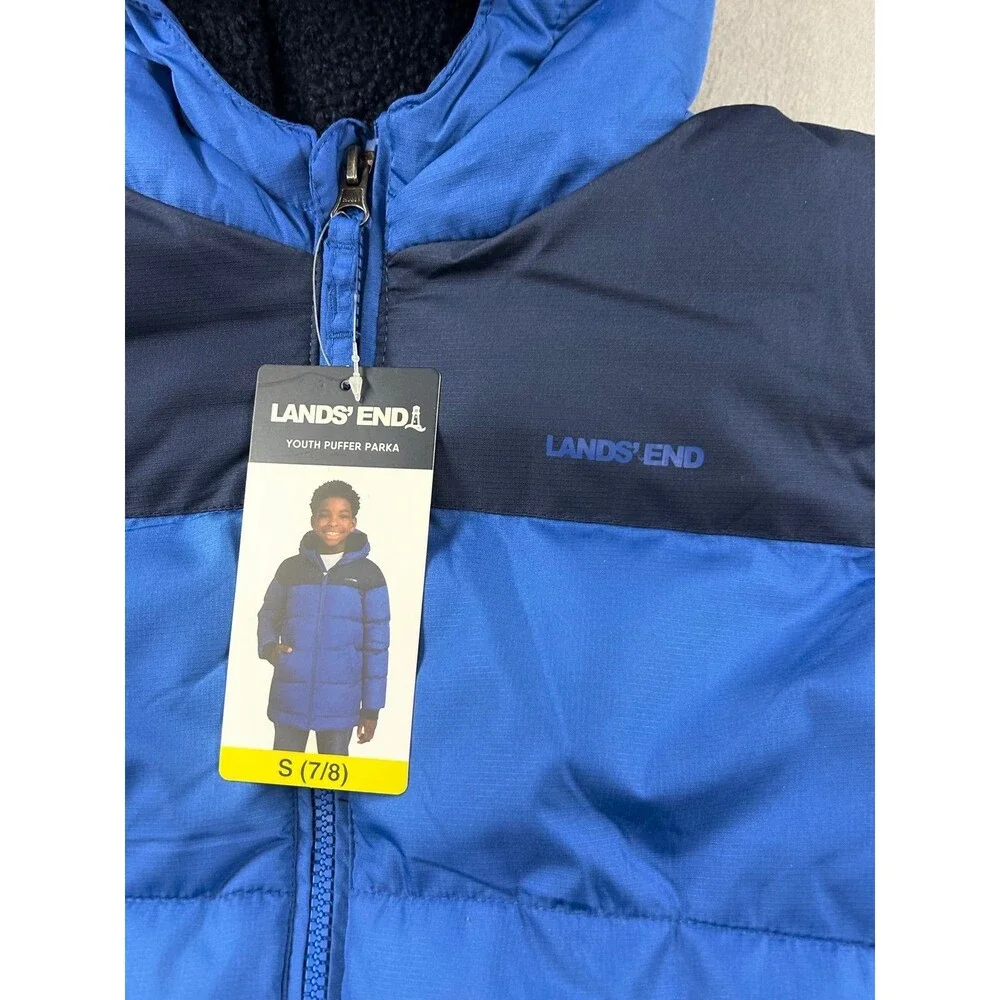 Boys Lands End Puffer Lined Fleece Jacket